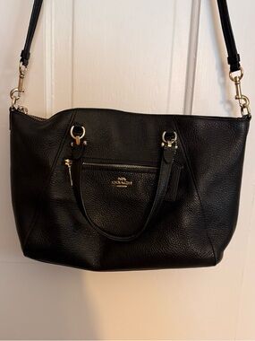 Coach Black Pebbled Leather Shoulder or Crossbody bag with Gold Hardware